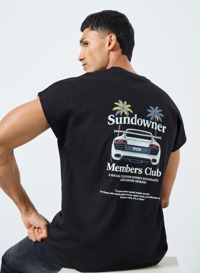 ستايلي تيشيرت جيرسي بلا أكمام بطبعة جرافيك للرجال - Image 4